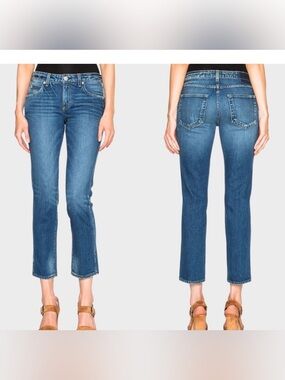AMO Kate Style Cropped Straight-Leg Jeans, Size 27